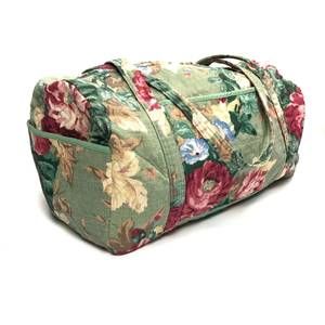 Vintage Floral Tapestry Shoulder Bag - Green and Red